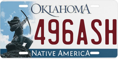 OK license plate 496ASH