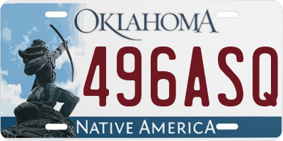OK license plate 496ASQ
