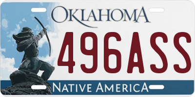 OK license plate 496ASS