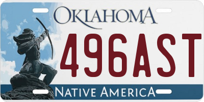 OK license plate 496AST