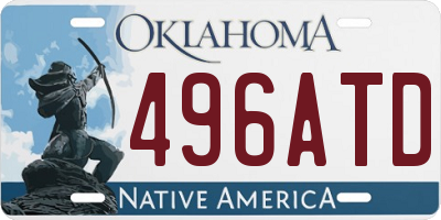 OK license plate 496ATD