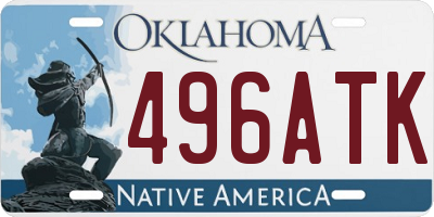 OK license plate 496ATK