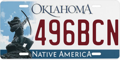 OK license plate 496BCN