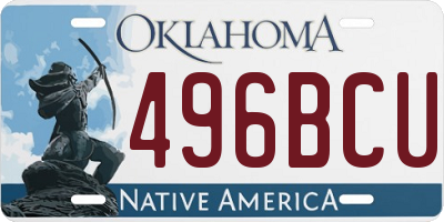 OK license plate 496BCU