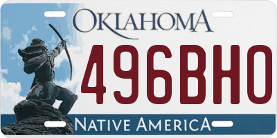 OK license plate 496BHO