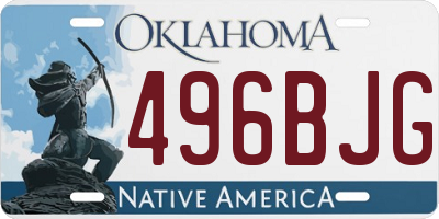 OK license plate 496BJG
