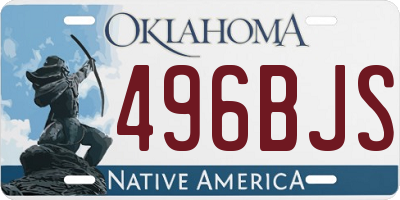 OK license plate 496BJS