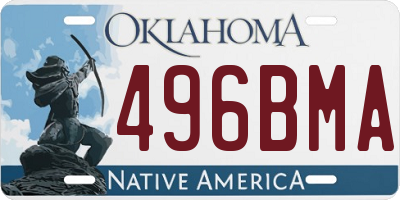 OK license plate 496BMA