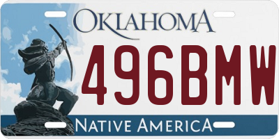 OK license plate 496BMW