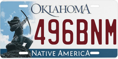 OK license plate 496BNM