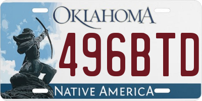 OK license plate 496BTD
