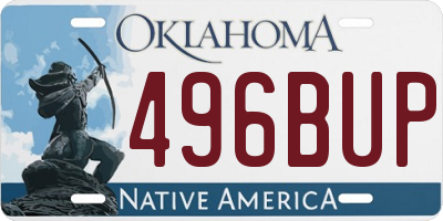 OK license plate 496BUP