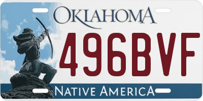 OK license plate 496BVF