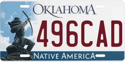 OK license plate 496CAD