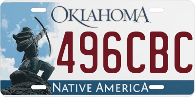 OK license plate 496CBC