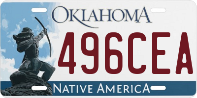 OK license plate 496CEA