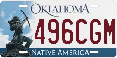 OK license plate 496CGM