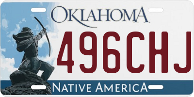 OK license plate 496CHJ
