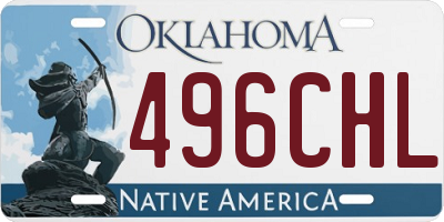 OK license plate 496CHL