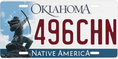 OK license plate 496CHN