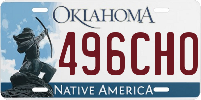 OK license plate 496CHO