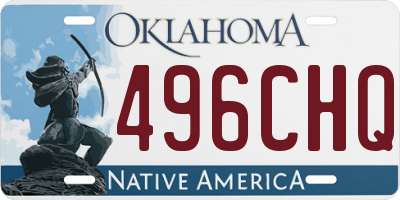 OK license plate 496CHQ