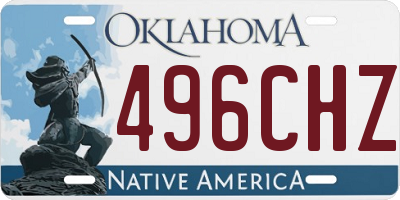 OK license plate 496CHZ