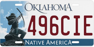 OK license plate 496CIE