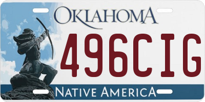 OK license plate 496CIG