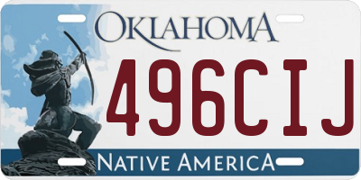 OK license plate 496CIJ
