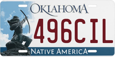OK license plate 496CIL