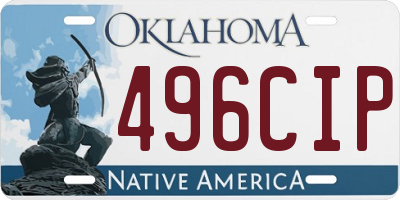 OK license plate 496CIP