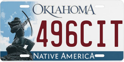 OK license plate 496CIT