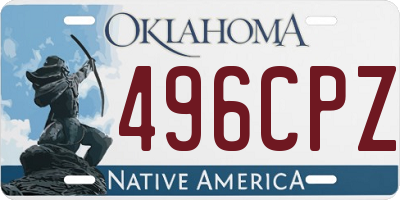 OK license plate 496CPZ