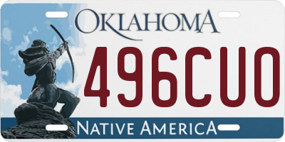 OK license plate 496CUO