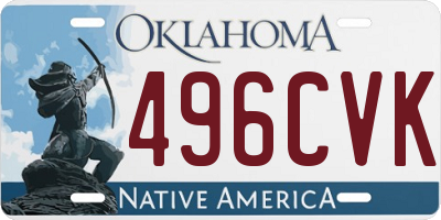 OK license plate 496CVK