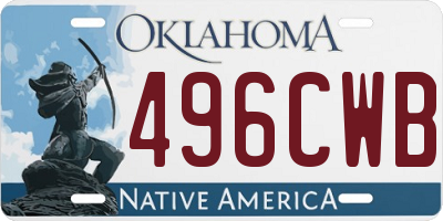 OK license plate 496CWB