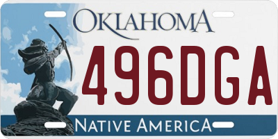 OK license plate 496DGA