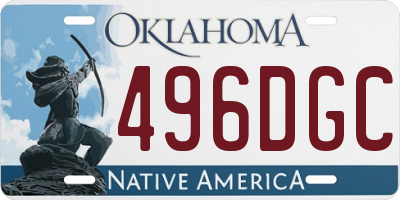 OK license plate 496DGC