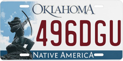 OK license plate 496DGU