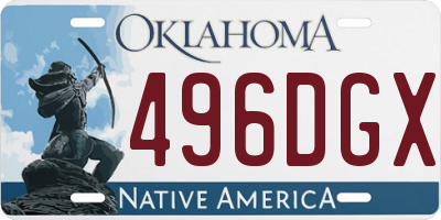 OK license plate 496DGX