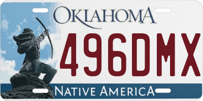 OK license plate 496DMX