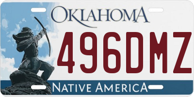 OK license plate 496DMZ