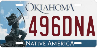 OK license plate 496DNA