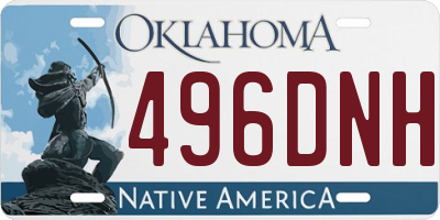 OK license plate 496DNH