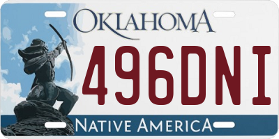 OK license plate 496DNI