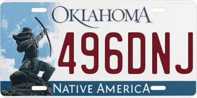 OK license plate 496DNJ