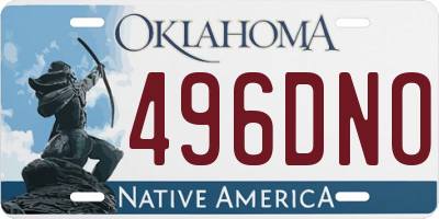 OK license plate 496DNO