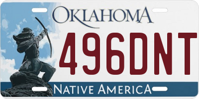 OK license plate 496DNT