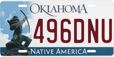 OK license plate 496DNU